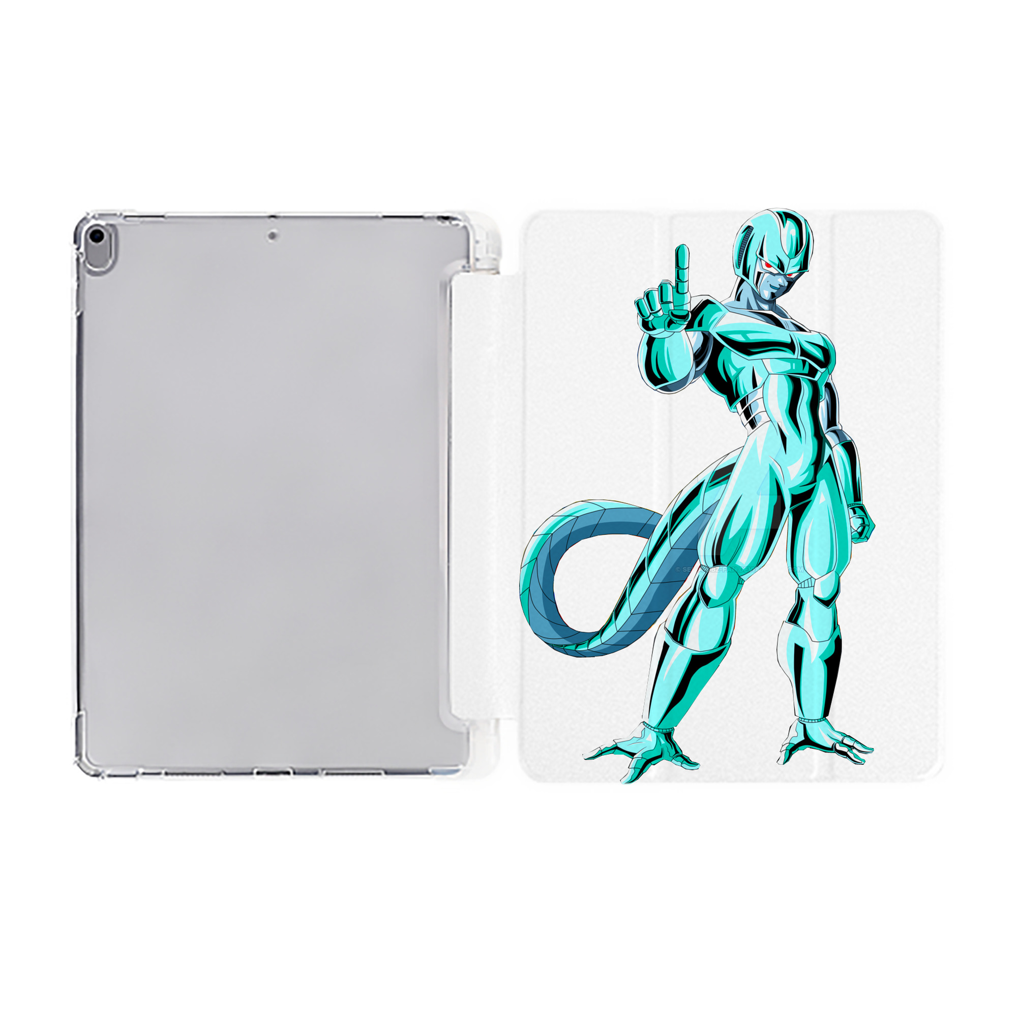 （画像用） ドラゴンボール クウラ DRAGON BALL Cooler Coora IPad ケース ペン収納付き 三つ折りスタンド PUレザー×シリコン 対応機種9.5/10.5/10.9インチ